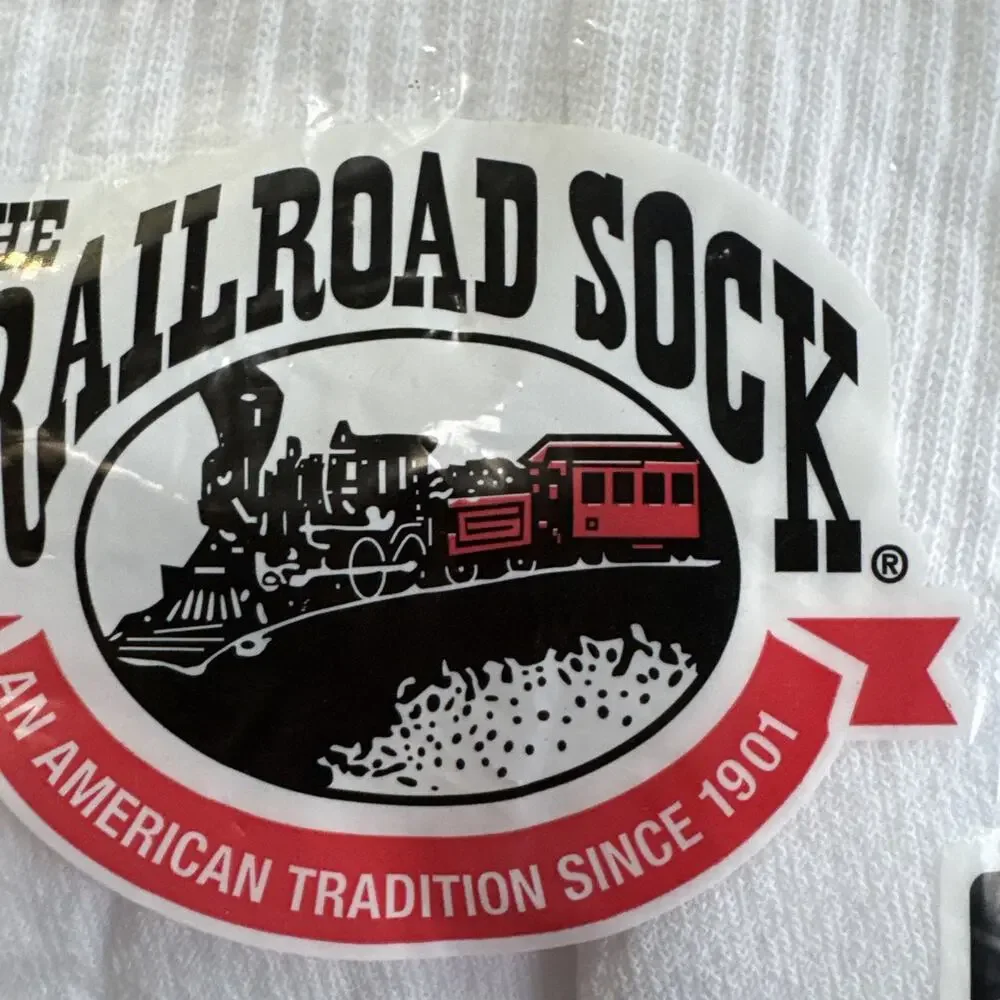 Railroad Sock‎ 6 Pair White Tube Socks USA Sock Size 10-13 Shoe Size 6-12 New